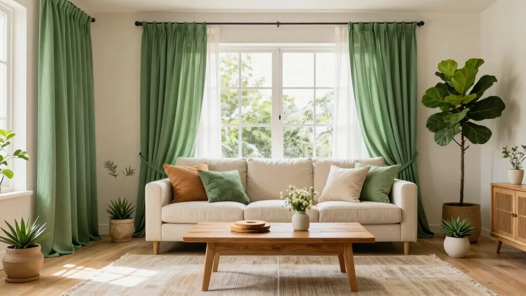 17 Green Curtains Living Room Ideas for Natural Vibes