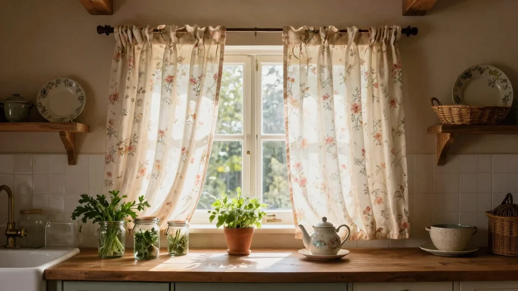 17 Kitchen Cafe Curtains Ideas for Vintage Charm