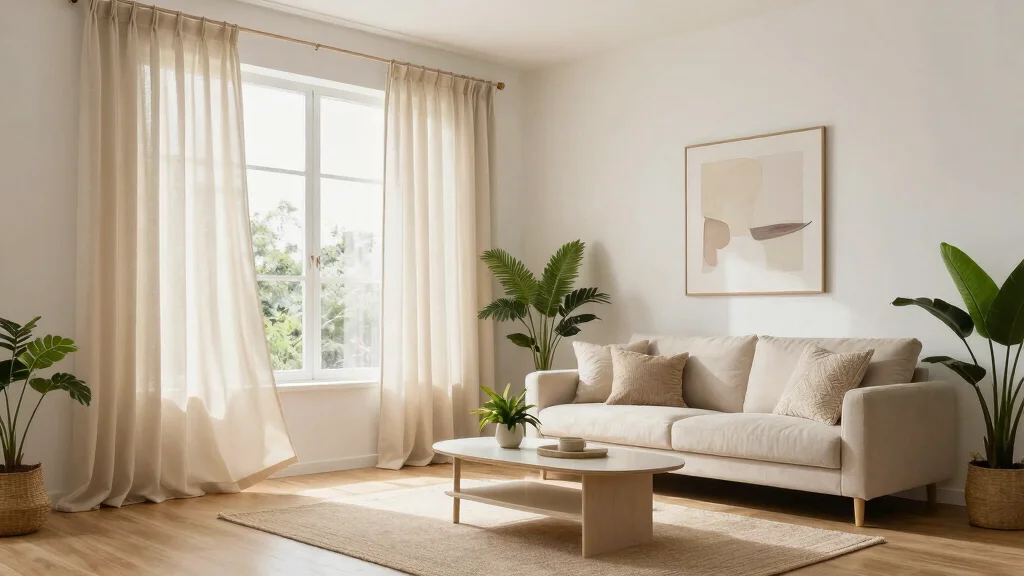 19 Beige Curtains Living Room Ideas for Warm Minimal Look
