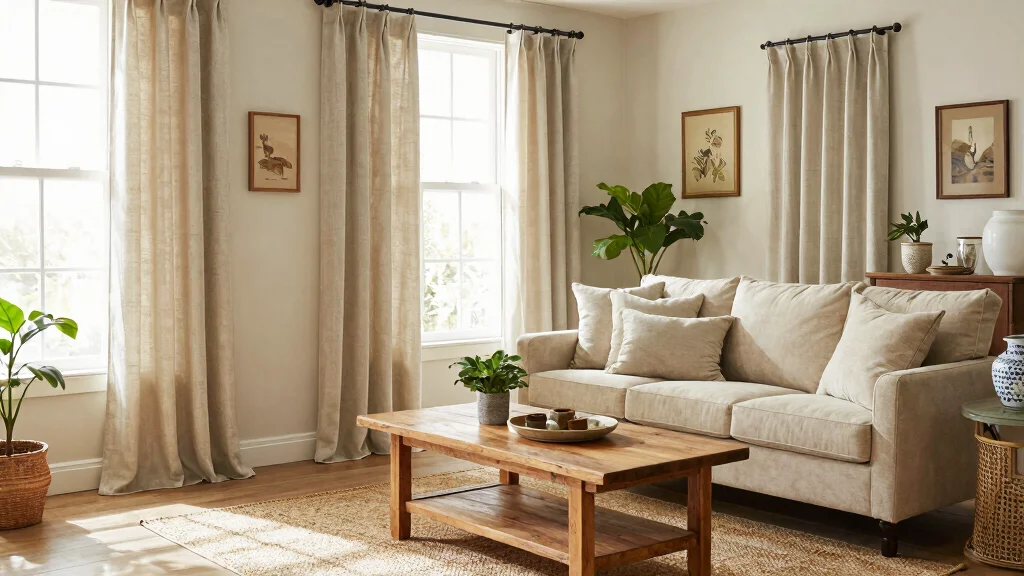 19 Farmhouse Curtains Living Room Ideas for Cozy Charm