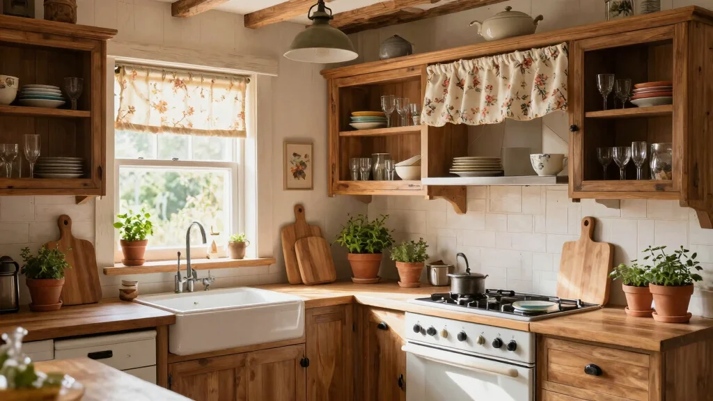 19 Kitchen Cabinets with Curtains Ideas for Rustic Style