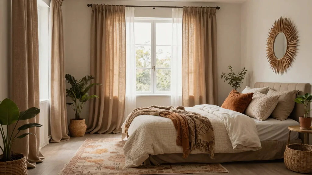 19 Light Brown Curtains Bedroom Ideas for Warm Neutral