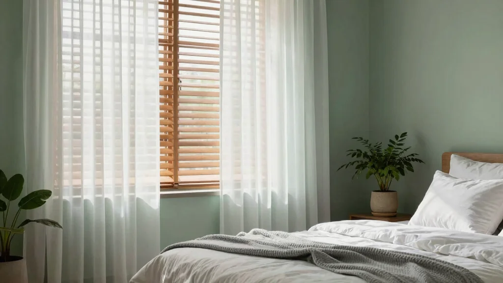 19 Sheer Curtains Bedroom with Blinds Ideas