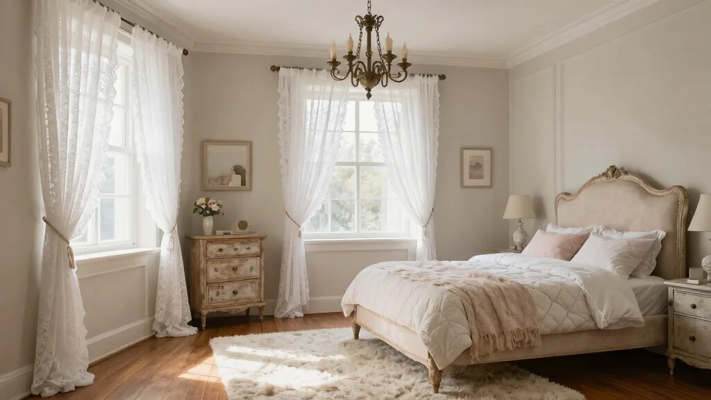 19 White Lace Curtains Bedroom Ideas for Vintage Softness