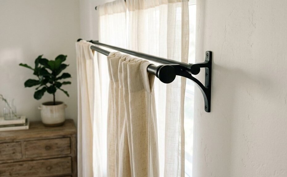 best double curtain rod brackets