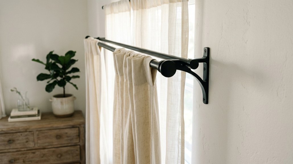 best double curtain rod brackets