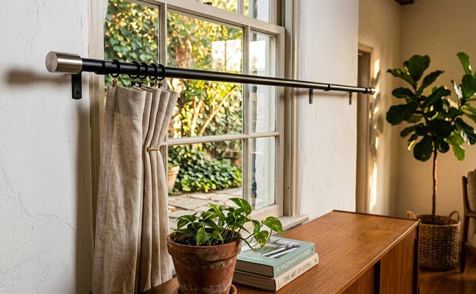 top living room curtain rods