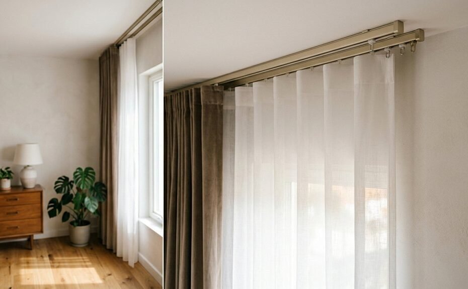 top rated double curtain track