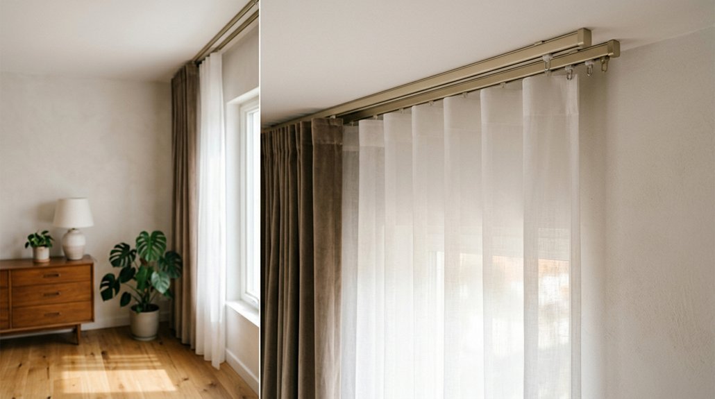 top rated double curtain track