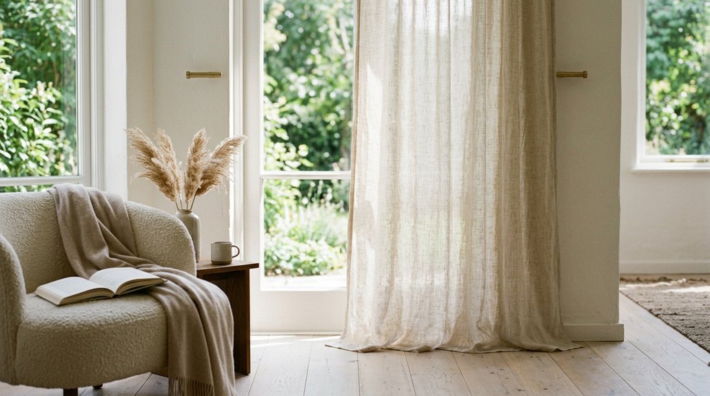 top white linen curtain picks