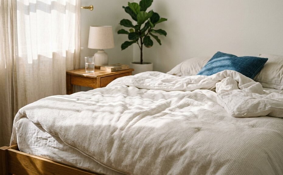 white textured duvet cover