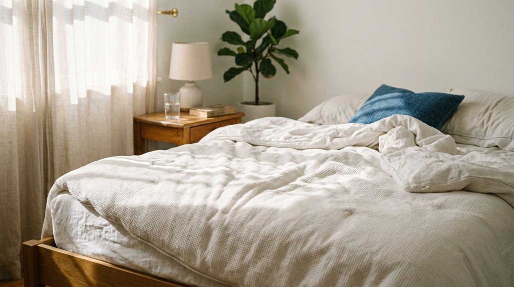 white textured duvet cover